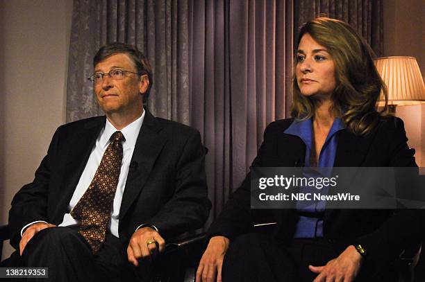 Airdate -- Pictured: Bill Gates, left, and Melinda Gates, right, appear on "Meet the Press" in Washington, D.C., Sunday November 29, 2009.