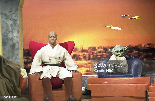 Episode 10 -- Air Date -- Pictured: Tracy Morgan as Samuel L. Jackson, Yoda during the "HBO First Look" skit on January 12, 2002