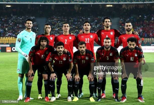 Egypt pose for a team picture at Ahmadou Ahidjo Stadium Stadium on January 19, 2022 in Yaounde, Cameroon. "n"n Mohamed El-Shenawy, Mostafa Mohamed,...