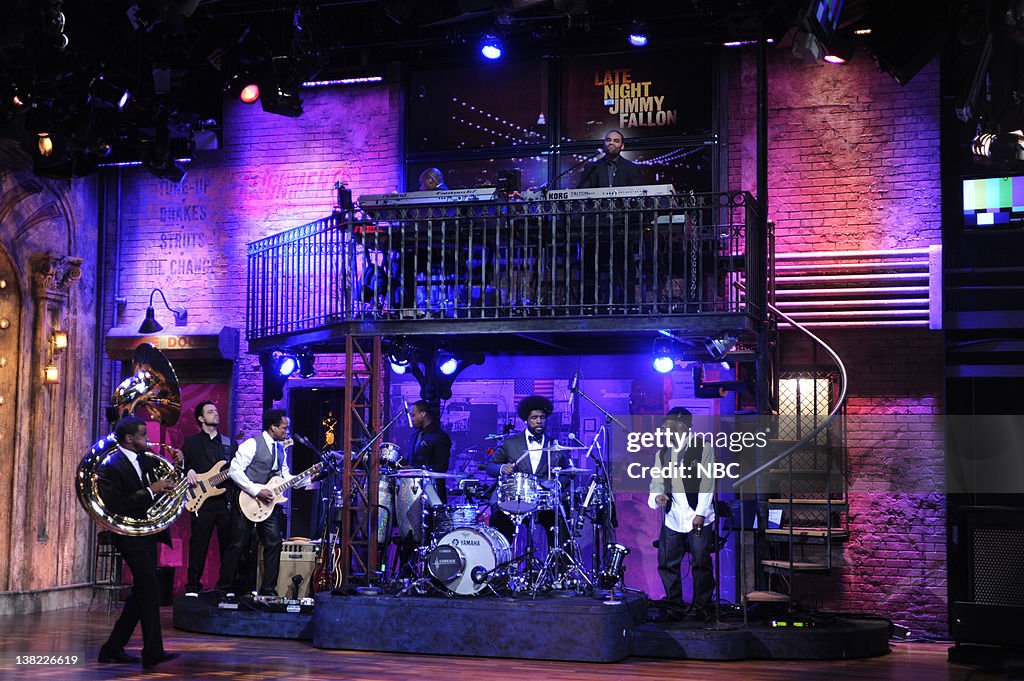 The Roots Fallon FALLON -- Episode 3 -- Airdate -- Pictured: House band The Roots ...