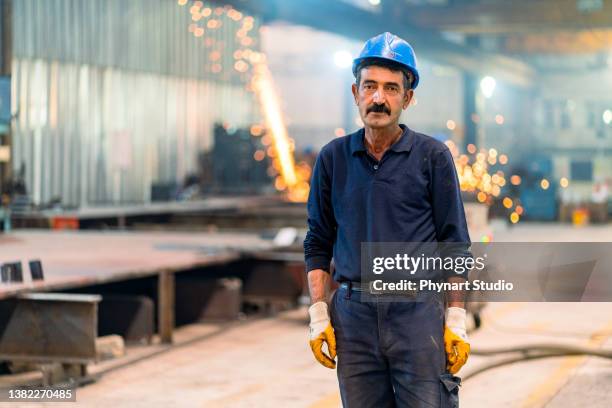 portrait of metal worker - arbetarklass bildbanksfoton och bilder