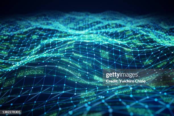 network wave and digital data connection - database 個照片及圖片檔