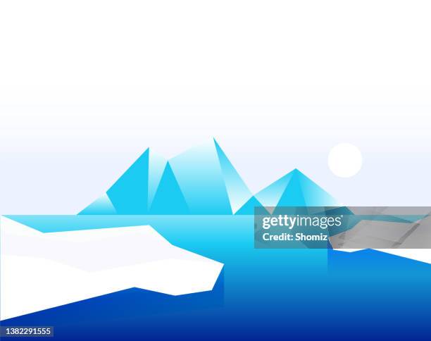 beautiful arctic or antarctic landscape - snow transition stock illustrations
