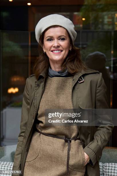 Nuria March attends the Roberto Verino "Belleza Serena" fashion show at the Rosewood Villa Magna Hotel on March 07, 2022 in Madrid, Spain.