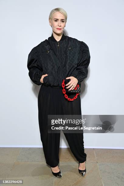 Sarah Paulson attends the Louis Vuitton Womenswear Fall/Winter 2022/2023 show as part of Paris Fashion Week on March 07, 2022 in Paris, France.
