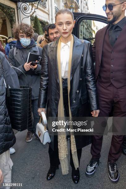 Actress Chloe Grace Moretz is seen on March 07, 2022 in Paris, France.