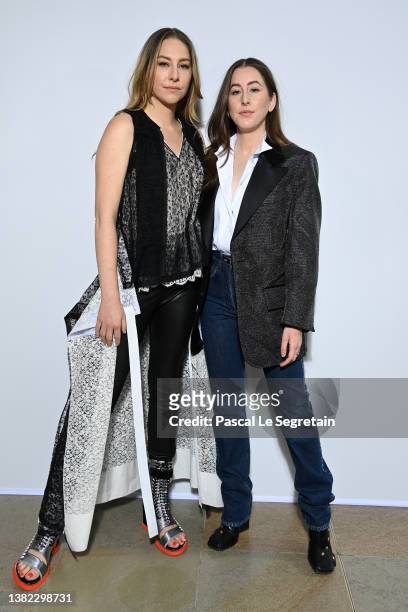 Este Haim and Alana Haim attend the Louis Vuitton Womenswear Fall/Winter 2022/2023 show as part of Paris Fashion Week on March 07, 2022 in Paris,...