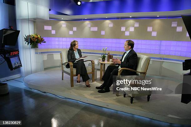 Scott McClellan -- Air Date -- Pictured: NBC News' Meredith Vieira speaks with former White House press secretary Scott McClellan about his memoir,...