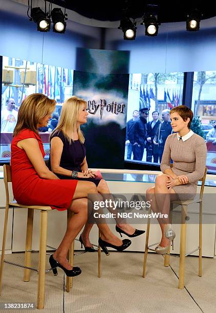 Hoda Kotb, Kathie Lee Gifford and Emma Watson appear on NBC News' "Today" show
