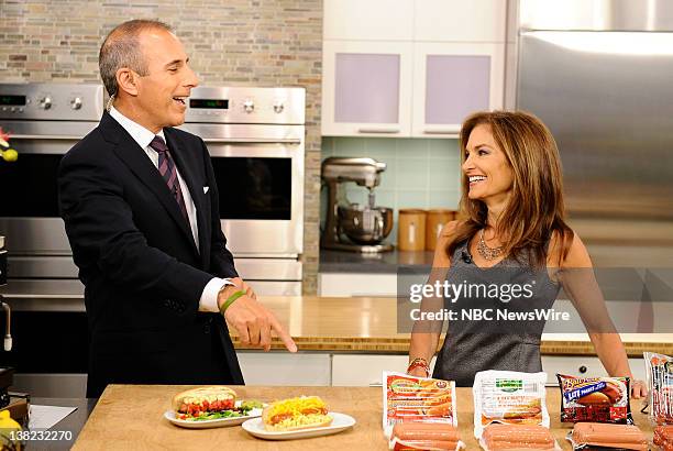 Matt Lauer and Joy Bauer appear on NBC News' "Today" show