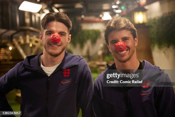 In this image released on March 8 Mason Mount and Declan Rice during the 2022 Mini Golf Challenge for Comic Relief on March 1,2022 in London,...