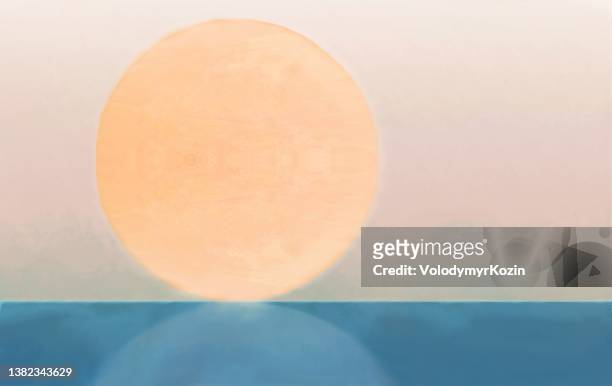 scenic background with morning sunlight over the sea surface - impressionism stock illustrations
