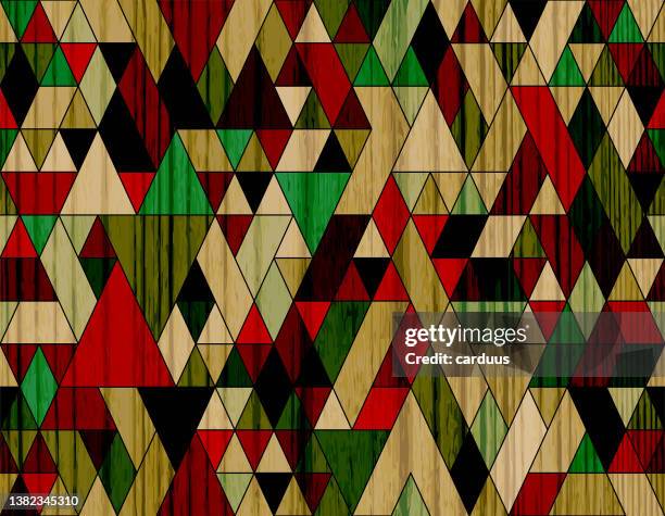seamless wood textured geometric pattern - vinyl tile stock illustrations