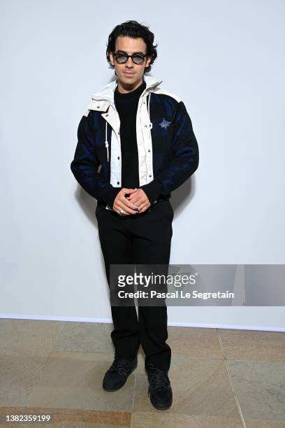 Joe Jonas attends the Louis Vuitton Womenswear Fall/Winter 2022/2023 show as part of Paris Fashion Week on March 07, 2022 in Paris, France.