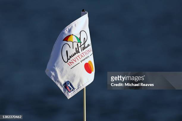 Detail of a pin flag during the final round of the Arnold Palmer Invitational presented by Mastercard at Arnold Palmer Bay Hill Golf Course on March...