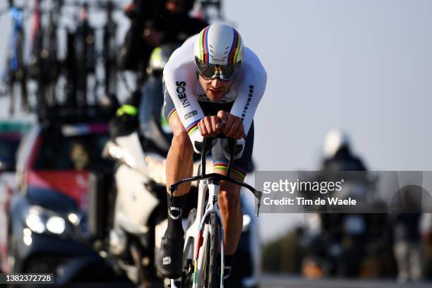 Filippo Ganna of Italy and Team INEOS Grenadiers sprints during the 57th Tirreno-Adriatico 2022, Stage 1 a 13,9km individual time trial from Lido di...