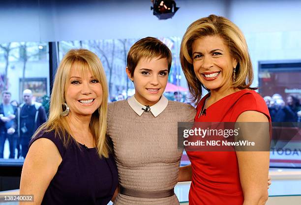 Kathie Lee Gifford, Emma Watson and Hoda Kotb appear on NBC News' "Today" show
