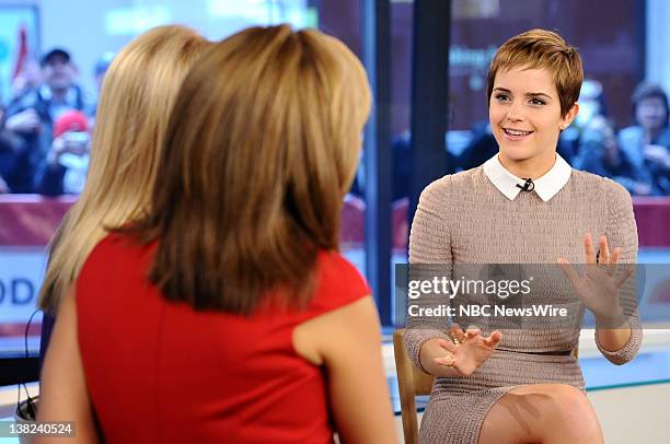 Kathie Lee Gifford, Hoda Kotb and Emma Watson appear on NBC News' "Today" show