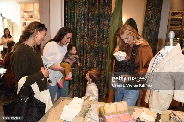 Shira Barlow, Pia Baroncini and Alyssa Julya Smith attend as goop hosts a celebration for the launch of Banana Republic Baby on March 06, 2022 in Los...