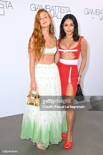 Marina Ruy Barbosa and Vanessa Hudgens attend the Giambattista Valli Womenswear Fall/Winter 2022/2023 show as part of Paris Fashion Week on March 07,...