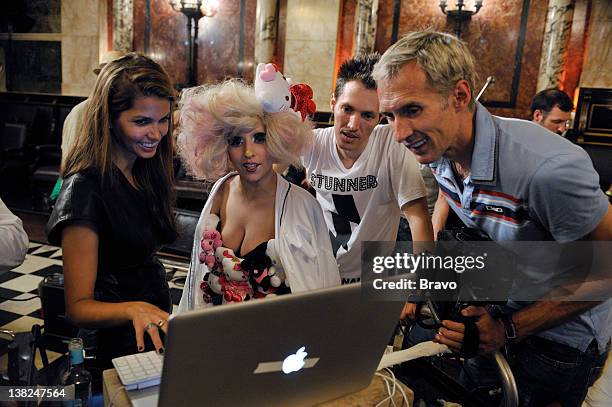 No One Can Work Like This" -- Pictured: Photographer Indrani Pal-Chaudhuri, Lady Gaga, fashion stylist GK Reid, photographer Markus Klinko