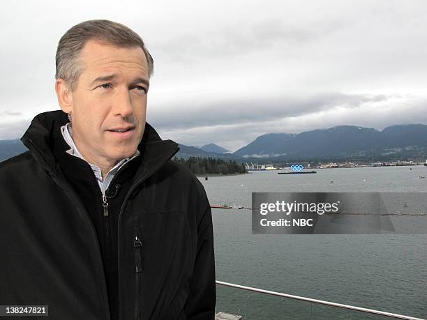 Pictured: Brian Williams -- NBC News' Brian Williams broadcasts live from Vancouver, British Columbia, during the 2010 Winter Olympics