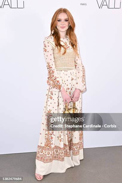 Abigail Cowen attends the Giambattista Valli Womenswear Fall/Winter 2022/2023 show as part of Paris Fashion Week on March 07, 2022 in Paris, France.