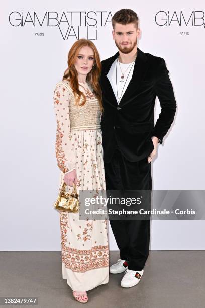 Abigail Cowen and Danny Griffin attend the Giambattista Valli Womenswear Fall/Winter 2022/2023 show as part of Paris Fashion Week on March 07, 2022...