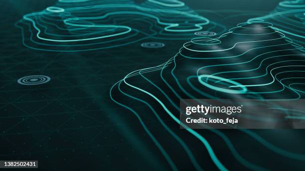 abs hologram landscape bg - navigational equipment stock pictures, royalty-free photos & images