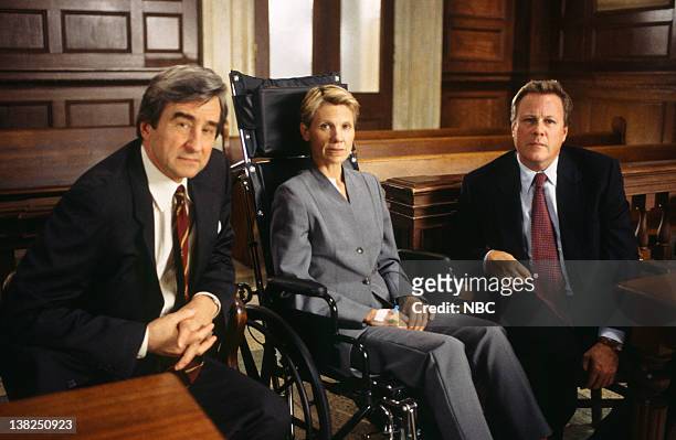 Episode 3 -- Air Date -- Pictured: Sam Waterston as Executive A.D.A. Jack McCoy, Lindsay Crouse as Judge Denise Grobman, John Heard as Walter Grobman