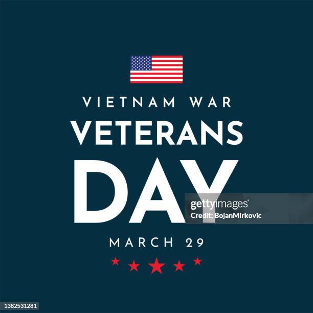 vietnam war veterans day poster with usa flag. vector - us veterans day stock illustrations