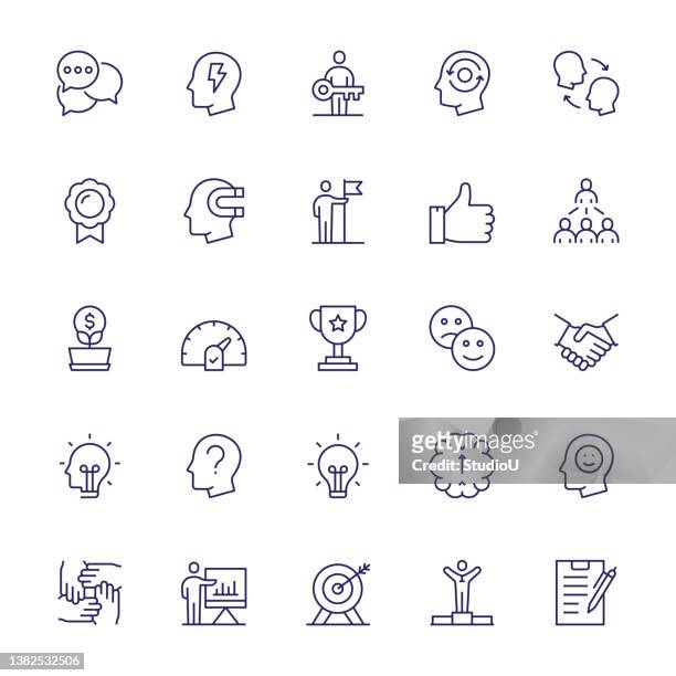 ilustrações de stock, clip art, desenhos animados e ícones de motivation editable stroke line icons - u know