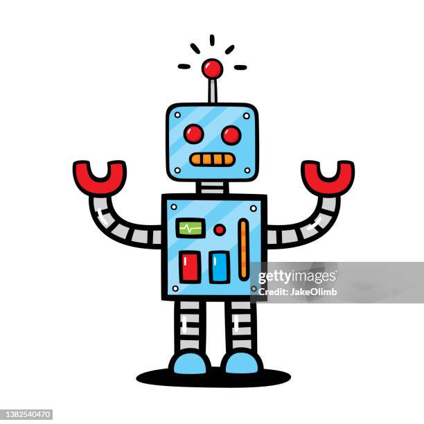 ilustrações, clipart, desenhos animados e ícones de robô doodle 6 - assistant