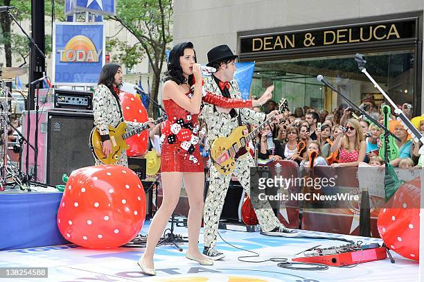 Air Date -- Pictured: Katy Perry performs on Rockefeller Plaza for the "Toyota Concert Series" on July 24, 2009