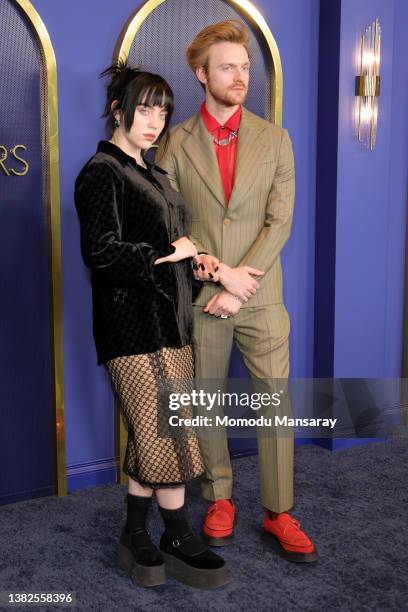 Billie Eilish and Finneas O'Connell attend the 94th Annual Oscars Nominees Luncheon at Fairmont Century Plaza on March 07, 2022 in Los Angeles,...