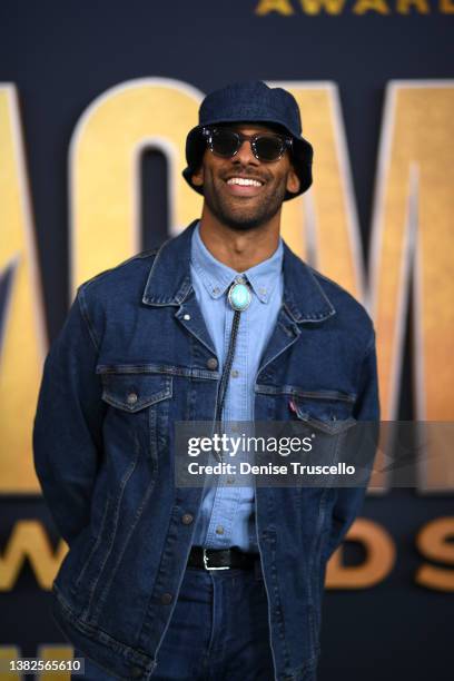 Matt James attends the 57th Academy of Country Music Awards at Allegiant Stadium on March 07, 2022 in Las Vegas, Nevada.