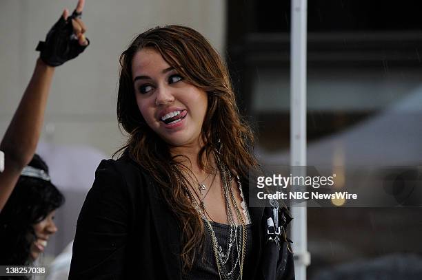 Air Date -- Pictured: Miley Cyrus performs live on Rockefeller Plaza as part of the Toyota Concert Series on "Today"