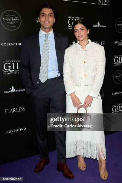 Tomas Paramo and Maria Garcia de Jaime attend 'Mujeres Fearless' 2022 red carpet at the InterContinental Hotel on March 07, 2022 in Madrid, Spain.