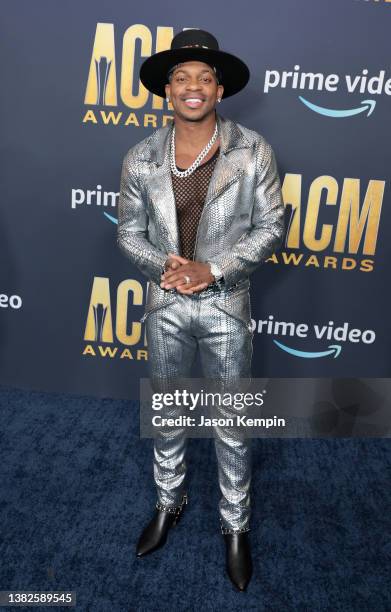Co-host Jimmie Allen attends the 57th Academy of Country Music Awards at Allegiant Stadium on March 07, 2022 in Las Vegas, Nevada.