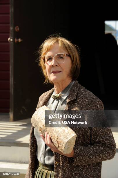 Dual Spires" Episode 5012 -- Pictured: Catherine E Coulson as Woman with Wood