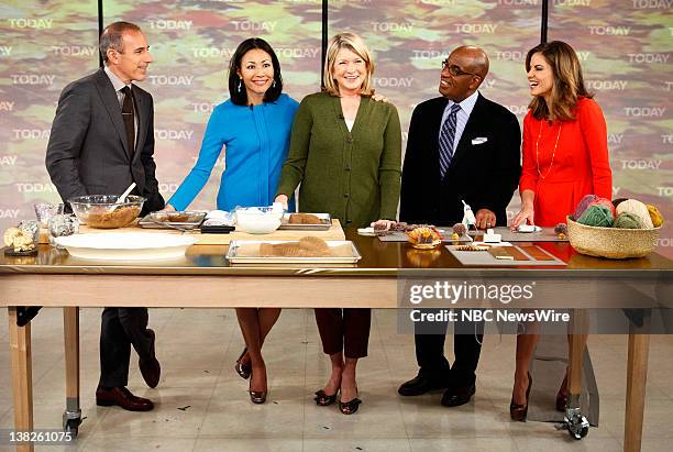 Matt Lauer, Ann Curry, Martha Stewart, Al Roker and Natalie Morales appear on NBC News' "Today" show