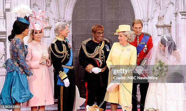 Hoda Kotb as Princess Eugenie, Kathie Lee Gifford as Princess Beatrice, Savannah Guthrie as Prince Charles, Al Roker as Prince Harry, Meredith Vieira...