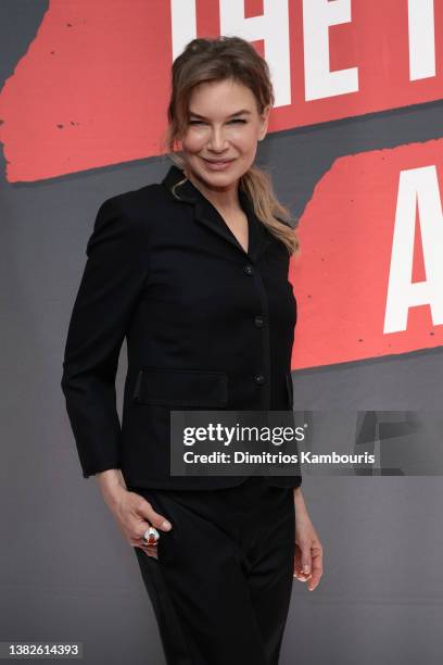 Renée Zellweger, Actress and Executive Producer attends NBC's "The Thing About Pam" New York Screening at the Whitby Hotel on March 07, 2022 in New...