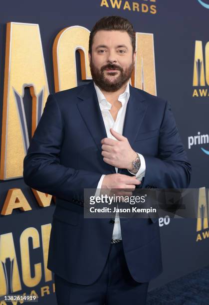 Chris Young attends the 57th Academy of Country Music Awards at Allegiant Stadium on March 07, 2022 in Las Vegas, Nevada.