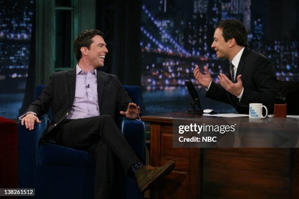 Ed Helms in an interview with Jimmy Fallon on May 24, 2011 News Photo