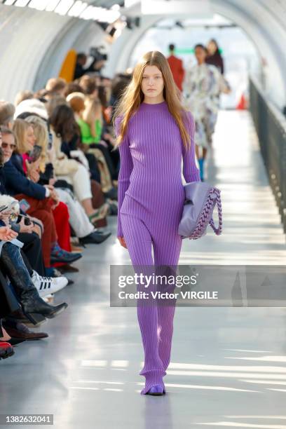 Model walks the runway during the Stella McCartney Ready to Wear Fall/Winter 2022-2023 fashion show as part of the Paris Fashion Week on March 7,...