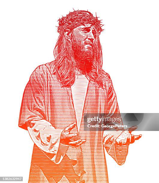 jesus christ - empathy stock illustrations