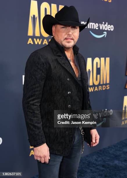 Jason Aldean attends the 57th Academy of Country Music Awards at Allegiant Stadium on March 07, 2022 in Las Vegas, Nevada.