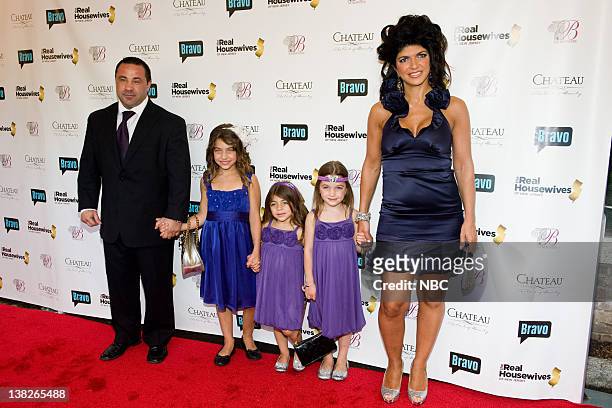 The Real Housewives of New Jersey Season 2 Screening Party" -- Pictured: Joe Giudice, Gia Giudice, Milania Giudice, Gabriella Giudice, Teresa Giudice...