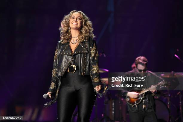Lainey Wilson performs onstage during the 57th Academy of Country Music Awards at Allegiant Stadium on March 07, 2022 in Las Vegas, Nevada.